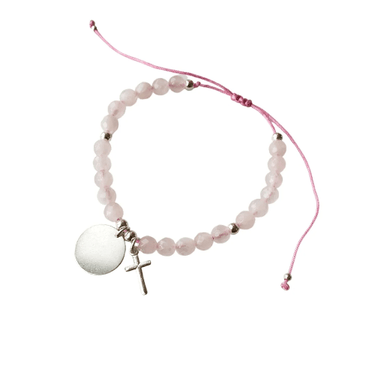 Pulsera Personalizada Cuarzo Rosado - Atesorame