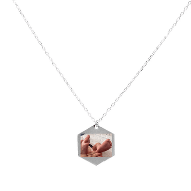 Collar Plata unisex Hexagonal - Atesorame