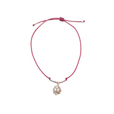 Pulsera Hilo Lotus Flower Burdeo - Atesorame