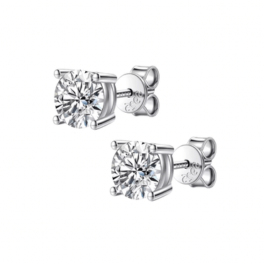 Aros Moissanita Dust Plata 1.0 quilate - Atesorame