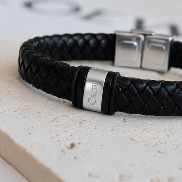 Personalized Leather Bracelet Men