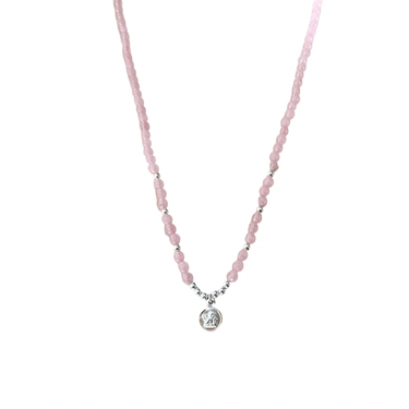 Collar Kids Cuarzo Rosa Angel De La Guarda - Atesorame