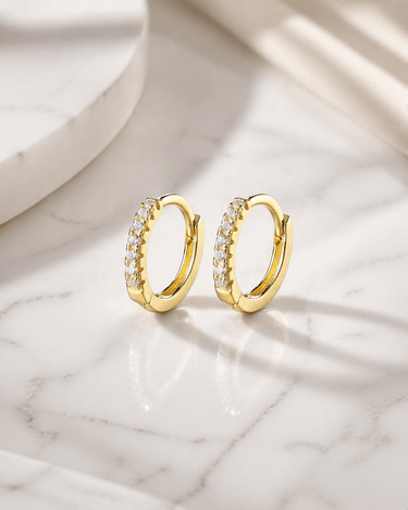 Argollas Mini Clear Gold - Atesorame