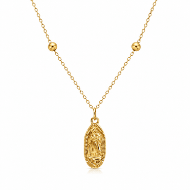 Collar Medalla Virgen Guadalupe Gold - Atesorame