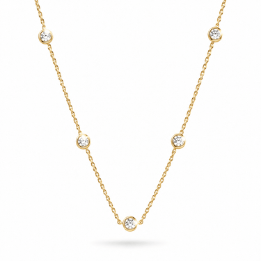 Collar Moissanita Elena 5 Gold - Atesorame