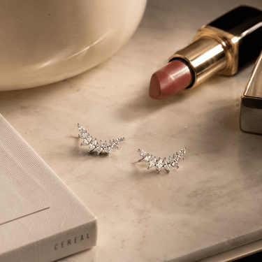 Aros Astral Silver Cristal - Atesorame