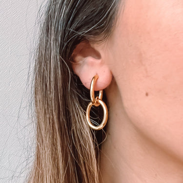Argollas Oversize Doble Gold - Atesorame