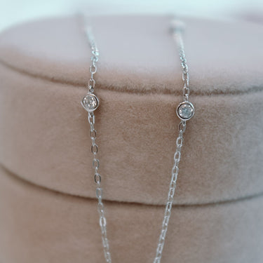 Collar Moissanita Elena 5 Silver - Atesorame