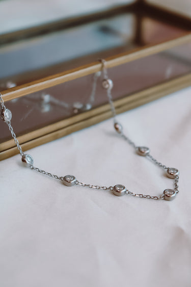 Collar Moissanita Elena Silver 20 - Atesorame