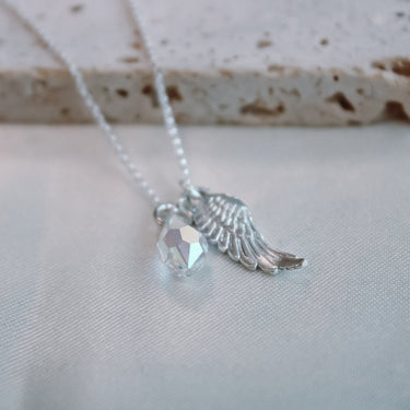 Collar Guardian Angel Cristal Plata - Atesorame