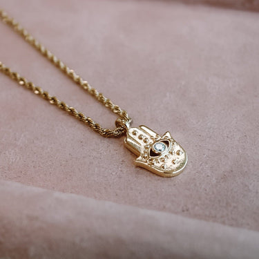 Collar Medalla Hamsa Gold - Atesorame