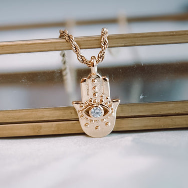 Collar Medalla Hamsa Gold - Atesorame