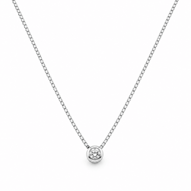 Collar Punto De Luz Moissanita Plata 4mm - Atesorame