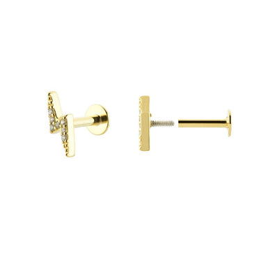 Piercing Rayo Gold Tope Plano - Atesorame