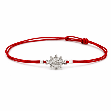 Pulsera Virgen de los Rayos Hilo Rojo Plata - Atesorame