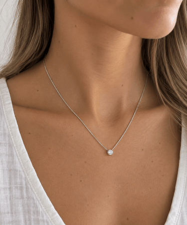 Collar Punto De Luz Moissanita Plata 4mm - Atesorame