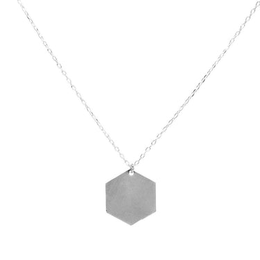 Collar Plata unisex Hexagonal - Atesorame