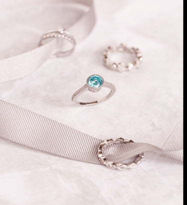 Anillo Aguamarina Plata - Atesorame