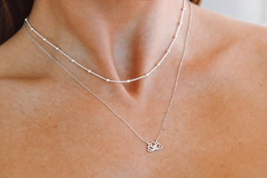 Collar Flor De Loto Plata - Atesorame