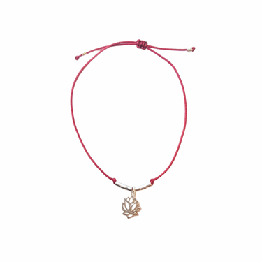 Pulsera Hilo Lotus Flower Burdeo