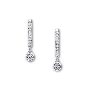 Argollas Moissanita Punto de Luz Silver - Atesorame