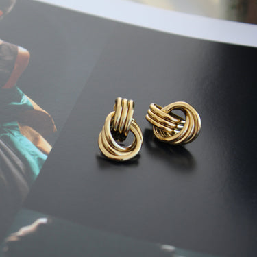 Aros Oversize Twist Gold - Atesorame