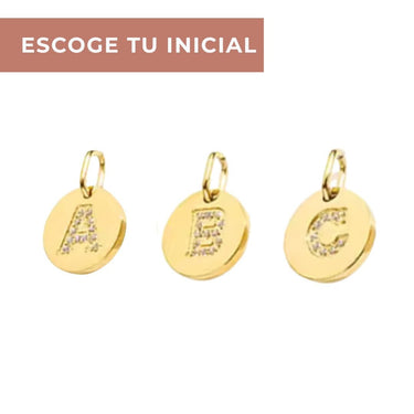 Collar Medalla Inicial Cadena Dots - Atesorame
