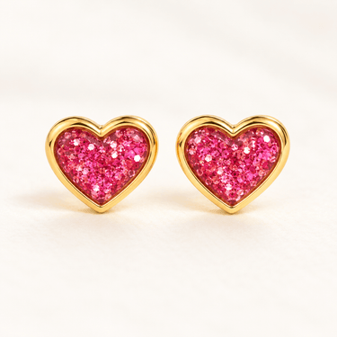 AROS SENSITIVE KIDS - CORAZÓN GLITTER ROSA - Atesorame