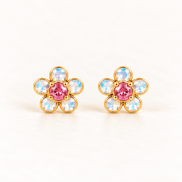AROS SENSITIVE KIDS - FLOR ROSA IRIDISCENTE 5MM - Atesorame
