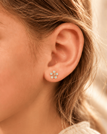 AROS SENSITIVE KIDS - FLOR ROSA IRIDISCENTE 5MM - Atesorame