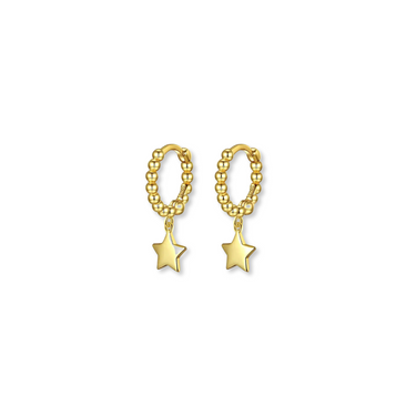 Argollas Dots Star 13mm Gold