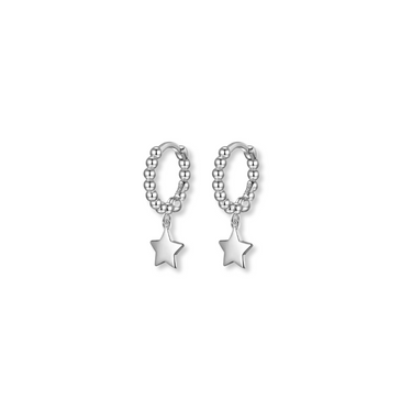 Argollas Dots Star 13mm Silver