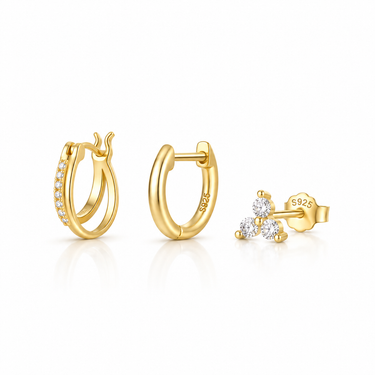 Set Aros Clara Gold - Atesorame