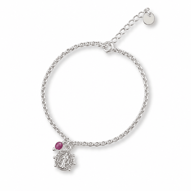 Pulsera Plata San Benito Rubi - Atesorame