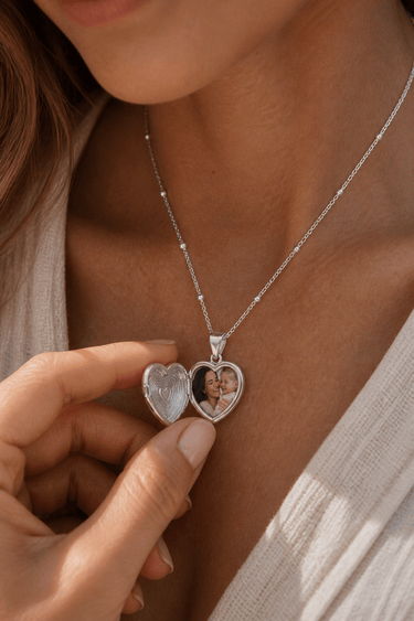 Collar Relicario Big Heart Plata 925 - Atesorame