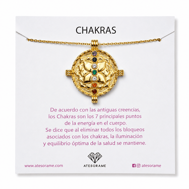 Collar Amuleto Chakras Gold - Atesorame