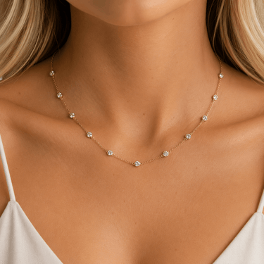 Collar Moissanita Elena Gold 20 - Atesorame