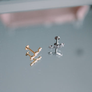 Piercing Triple Star Shine Silver Tope Plano - Atesorame