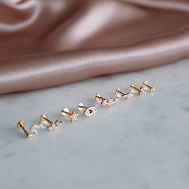 Piercing Chloe Gold Tope Plano - Atesorame