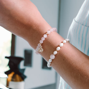 Pulsera Piedras Naturales Cuarzo Rosa