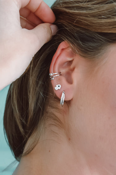 Aros Hamsa Silver - Atesorame