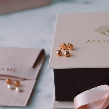 Aros Abridores Ball 4mm oro 18k - Atesorame