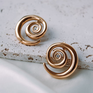 Aros Oversize Espiral Gold