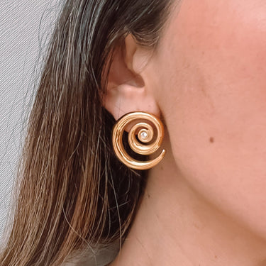 Aros Oversize Espiral Gold