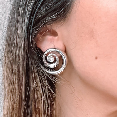 Aros Oversize Espiral Silver