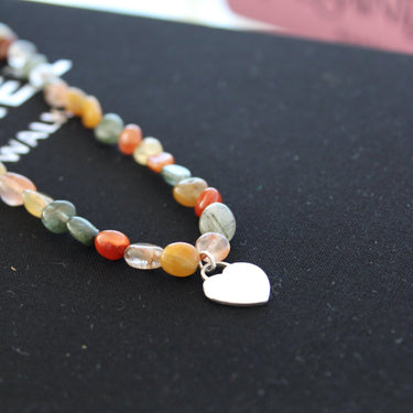 Collar Personalizado Heart Piedras Naturales - Atesorame