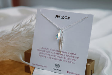 Collar Freedom Cristal Claro Silver - Atesorame