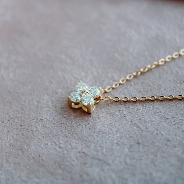 Collar Moissanita Trebol Gold - Atesorame