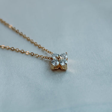 Collar Moissanita Trebol Gold - Atesorame