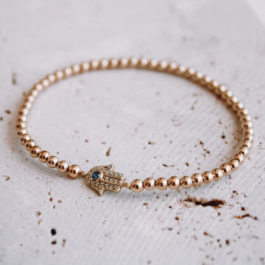 Pulsera Ball Hamsa Oro 14k - Atesorame